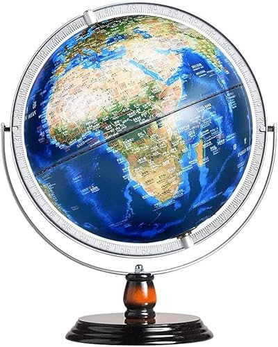 Globi Mappamondo Luminoso da 12 Pollici con Base a Gradiente di Colore Antiscivolo Mappamondi per Adulti o Bambini Scala a Cerchio Intero Unico
