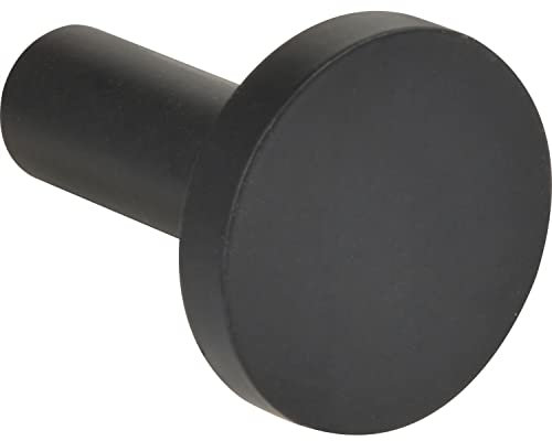 TECHNIK TEAM Technikteam Bodon - Gancio appendiabiti da parete, diametro 30 mm, rotondo, in acciaio nero opaco, verniciato a polvere