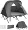 GOPLUS Feldbett mit Zelt für 2 Personen, 4 in 1 Campingzelt wasserdicht mit Regenabdeckung, Luftmatratze, Kissen, Tragetasche auf Rollen, Campingliege Campingbett zum Wandern und Picknick (Grau)