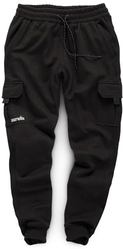 Scruffs Mens Slim Fit Trade Jogger Sweatpants, Black, M Slim UK