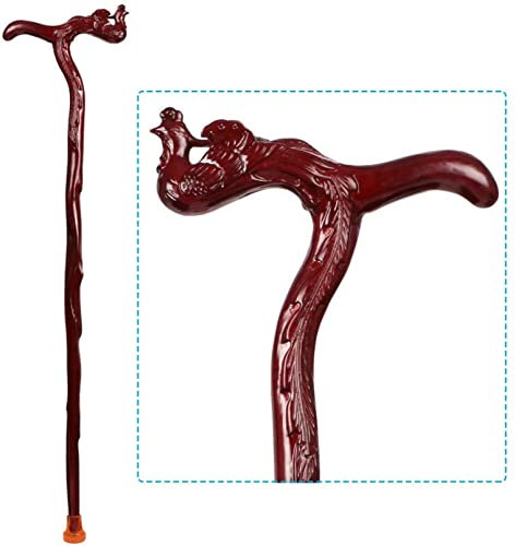 Canne en Bois Robinet bâton de Marche séquoia Vieil Homme béquilles Sculpture sur Bois Cadeaux d'anniversaire bâtons Cannes en Bois pour Hommes et Femmes