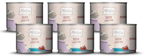 MjAMjAM - Comida húmeda Premium para Gatos - Senior - Deliciosa Ternera, Pack de 6 (6x200g), sin Cereales