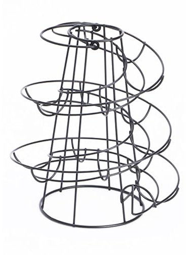 Kreativer spiralförmiger Eierständer für die Küche, Ei Lagerregal, Eierregal mit großer Kapazität, 24 * 20 * 20cm, Stabiler, Drehbarer Eierständer Edelstahl spiralförmiges Design (schwarz)