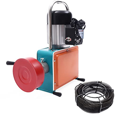 Elektrisk rörrengöringsmaskin, 220 V 1 000 W, rörrensare, 400 r/min professionell rörrengöringsenhet med 30 m rengöringslängd och 12 m fjäder för Ø 20–150 mm rörledningar