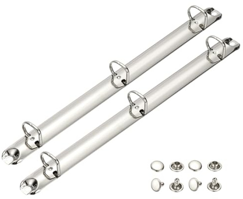 PATIKIL A4 3 hål ringpärmsmekanismer, 2 set 1,6 cm D-ring ersättningspärm planerare lösa bladbindande ryggar för arrangörer gör-det-själv fyllning papper förvaring mapp tillbehör, 20 mm silverton