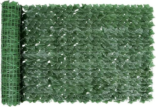 Valla de hiedra artificial, rollo de setos de hojas verdes de 3 m x 1 m, para privacidad de jardín y decoración al aire libre (hojas de camote)
