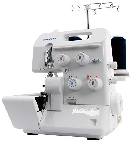 JUKI MO654DE Overlockmaschine, Kunststoff Metall, weiß, 34 x 27 x 29,5 cm