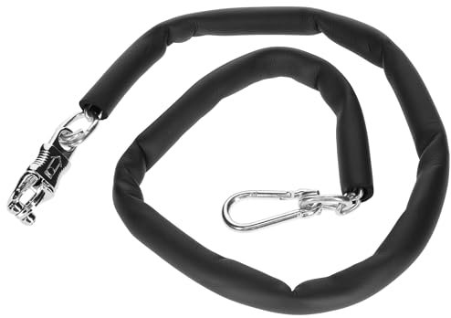 Kerbl 321416 chaîne d'attache avec revêtement PVC 140 cm, crochet anti-panique et karab