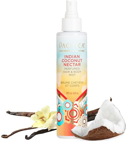 Pacifica Beauty, Indian Coconut Nectar Hair Perfume & Body Spray, Coconut and Creamy Vanilla Scent, Natural & Essential Oils, Alcohol Free, Clean Fragrance, Vegan & Cruelty Free