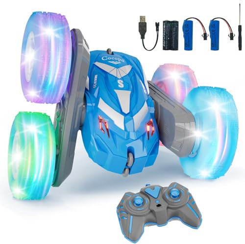 Cocopa Macchina Telecomandata per Bambini con Luce, Giochi Bambini 4 5 6 7 8 9 Anni, Regalo Bambino 3-12 Ragazzi Regali Giocattoli Natale Compleanno, Auto Radiocomandata 4X4 Truck Giochi Esterno (Blu)