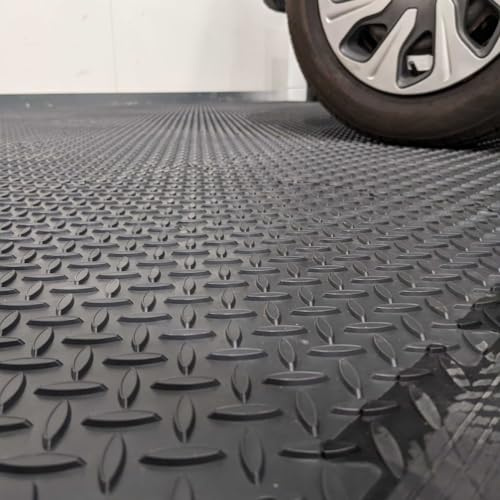 Heavy Duty Garage Vinyl Chequer Plate Floor Tiles (10)
