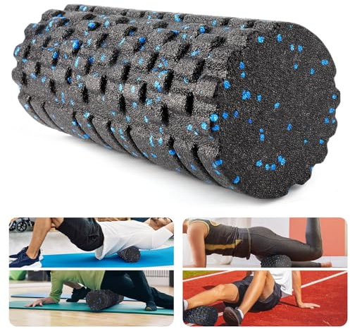 Pizsieat Foam Roller con 3D-Massaggio Texture | 33x14 cm | Rullo Massaggio Muscolare Trigger Point per Alleviare la Tensione Muscolare, Durezza Media, per la Schiena, le Gambe, i Glutei, il Collo