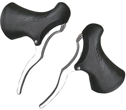 Ejoyous Leva del freno per bicicletta da corsa, leva del freno, in alluminio, leggera, per mountain e bici da corsa, 22,2-23,8 mm (argento nero)