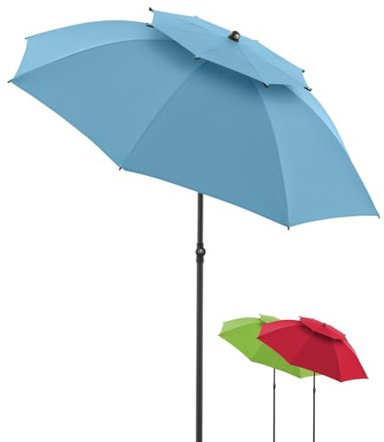 Doppler Sonnenschirm 200cm Apfelgrün für Strand & Balkon UV 50+ Tragetasche