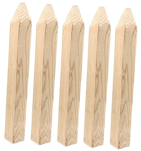 HEMOTON 5piezas Estacas De Madera para para y Decoración De Fáciles De Usar y Resistentes Daños