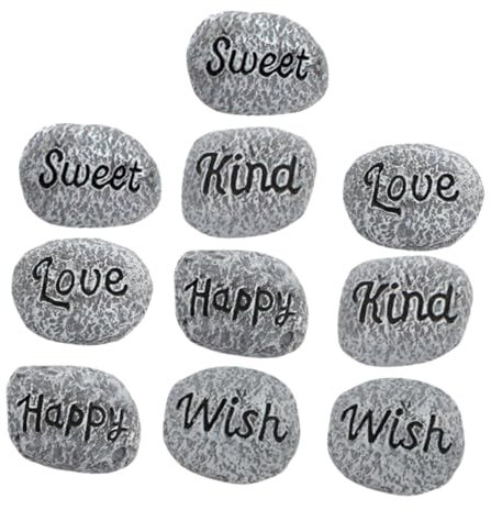 Milisten 10pcs Resin Small Aquarium Pebbles Decorative Stones Fine Workmanship Garden Fish Tank Decoration for Pathways and Aquariums