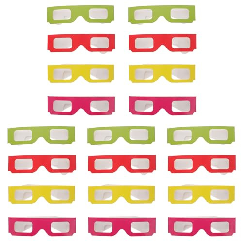 BUGUUYO Gafas 3D de Cartón para Niños y Adultos, Paquete de 20 Unidades, Lentes para Películas y Juegos 3D, Diseño Ligero y Económico para Experiencia Visual Espectacular