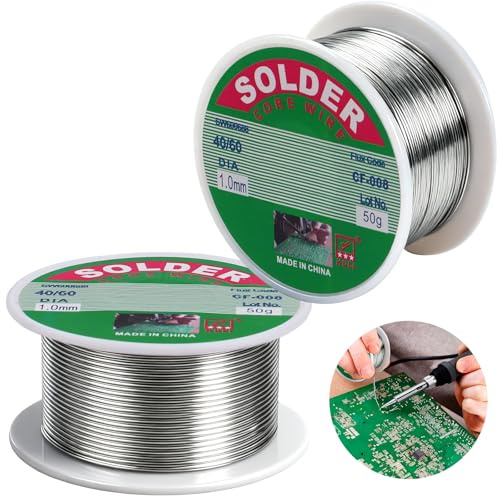 Étain à Souder 1mm, 100g Fil de Soudure Sans Plomb Mince à Noyau Avec Flux de Colophane, pour la réparation de composants de soudure électroniques et électriques et les travaux de bricolage