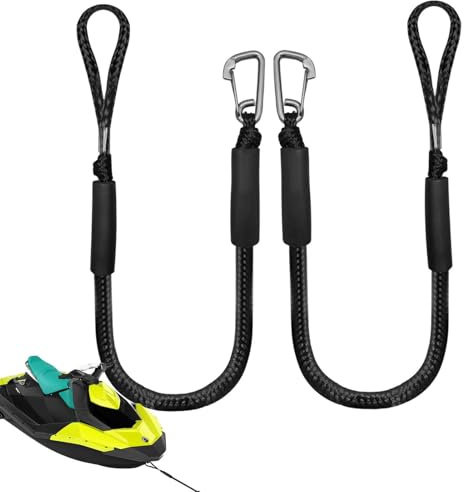 Corda per barca per attracco – Confezione da 2 corde di ormeggio, corda di ancoraggio marina regolabile, linee di ancoraggio forti, accessorio versatile per imbarcazioni | per kayak canoa pontone sci