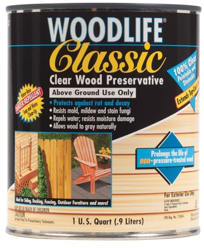 Rust-Oleum WOODLIFE 902 Wolman Classic Clear Wood Preservative-Above Ground, Quart, 0.95 Liters
