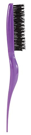Cricket Amped Up Teasing Hair Brush - Adds Major Volume and Shine, Heat Resistant, Ideal for Slick Back, Updos, and Detangling All Hair Types, with Ergonomic Handle and Sectioning Tip, Purple