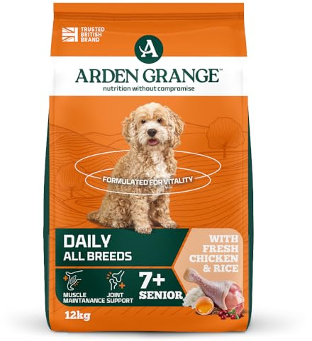 Arden Grange Senior Dry Dog Food with Fresh Chicken and Rice, 12 kg