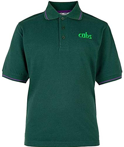 Scout Shops Ltd New Logo Cub Tipped Polo Shirt (38) Green
