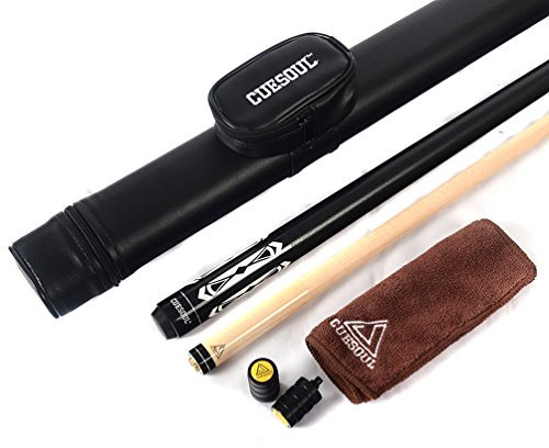 CUESOUL 19 Unzen 1/2 Jointed Maple-Pool Queue mit Etui CSBK002