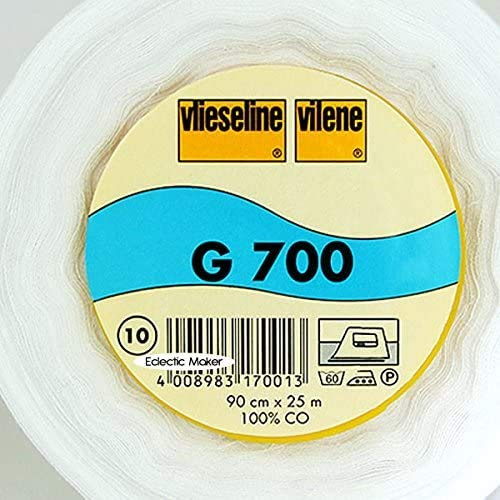VILENE G700 – mellanvävd bomullsanslutning – stryk på – 1 meter – vit