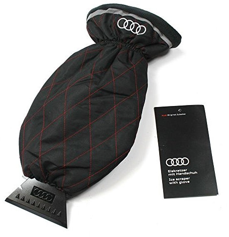 Original Audi Eiskratzer mit Handschuh Winter Kratzer Scheiben Schnee Eiskratzerhandschuh 80A096010D, Schwarz