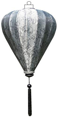 Terrapin Trading Ltd VIETNAMESISCHE Oriental SEIDEN Bambus HANDGEFERTIGTE Laterne Lampe chinesische Silber 9''S v3