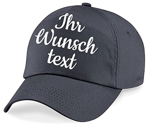 Deitert Kappe, Basecap individuell bestickbar mit Namen oder Wunschtext | über 20 Farben zur Auswahl Graphitgrau