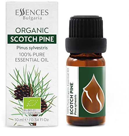 Essences Bulgaria Ekologisk Tall Eterisk Olja 10ml | Pinus Sylvestris | 100% Ren och Naturlig | Outspädd | Terapeutisk betyg | Familjeägd gård | Ångdestillerad | Icke-GMO