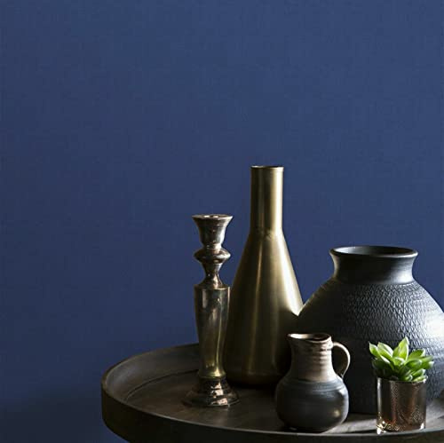 SOPHIE LAURENCE Plain Linen Effect Matte Finish Textured Wallpaper Free Match (Linen Blue)