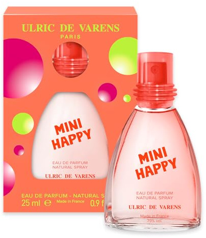 ULRIC DE VARENS Eau de Parfum Mini Happy - Floral, Fruité, Oriental - damparfym - spray - tillverkad i Frankrike - 25 ml