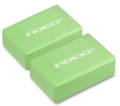 DRUNA Bloque de Yoga 2 Piezas de Espuma EVA y Pilates Ligero y Antideslizante (Verde Claro)