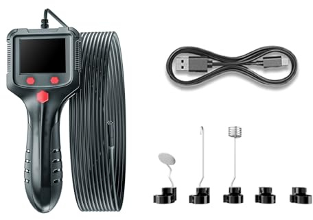 Qsvbeeqj Portable Industrial Endoscope with Large Screen Inspection Cameras Snake Cameras with Light Endoscopic Camera for Vehicles
