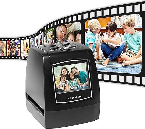 Scanner per diapositive, negativi, pellicole e digitalizzatore di diapositive con schermo LCD a colori da 2,36, converte pellicole, negativi e diapositive da 35 mm e 135 mm in immagini JPEG da 10 M