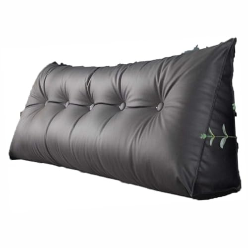 Cuscino triangolare per testiera a cuneo con tasche laterali, supporto lungo per dormire e leggere, misura doppia, 180 x 20 x 50 cm, ideale per comfort e posizionamento