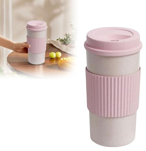 550ml Pink Coffee Cup Travel Mug Dishwasher Safe,Reusable Coffee Cups Leakproof with Lids, Portable Plastic Travel Mug with Lids Reusable Cold and Hot,for Trip School Work