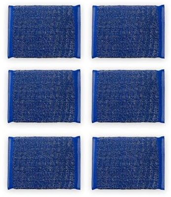 Pamex - Estropajo Esponja Acero INOX, Azules (6 Unidades)