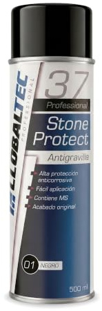 GLOBALTEC PROFESSIONAL Spray Antigravilla Negro Coche 500 ml | Protección Anticorrosiva Bajos y Pasos de Rueda | Recubrimiento Elástico con Tecnología MS | Efecto Insonorizante | Acabado OEM