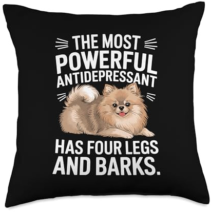 Pomeranian Lover Cute Pom Dog Owner Breeder Antidepressant Throw Pillow
