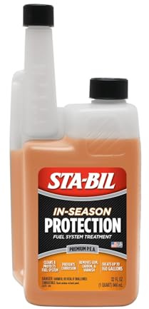 STA-BIL In-Season Protection Fuel System Treatment, 32 oz – Treats 160 Gallons – Fuel System Cleaner & Injector Cleaner, Improves MPG & Engine Performance, Prevents Corrosion & Ethanol Damage