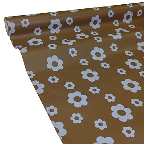JUNOPAX 50m x 0,75m Papiertischdecke Blüte braun