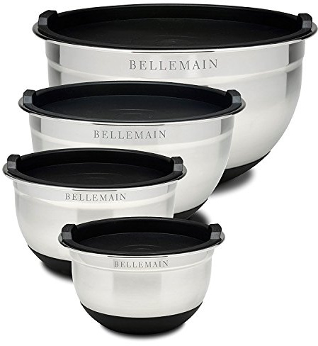 Stainless Steel Mixing Bowls with Lids Set – Large, Durable, Airtight Kitchen Bowls for Food Prep, Baking, Salad, and Storage (4 piece set)