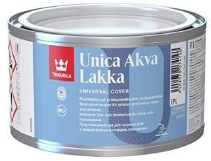 TIKKURILA Unica Akva Lacquer - Semi-Gloss Lacquer For Interior & Exterior Wooden Surfaces - 0.25 Litre