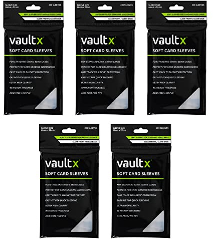 Vault X Trading Card Penny Sleeves, Soft, High Clarity, Collectible Card Games, TCG (1000 Pack)