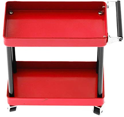 Dilwe Chariot de Rangement D'outils à 2 Niveaux 86x83x42mm 3 Couleurs Atelier Mobile Garage Réparation RC Accessoires pour 1/8 1/10 1/12 1/16 Grands Modèles(Rouge)