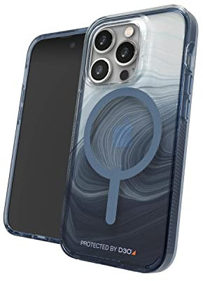 Gear4 Gear 4 Milan Snap D30 Schutzhülle Kompatibel mit iPhone 14 Pro, Schlank, Stoßfest, Kabelloses Laden, (Blue Swirl), Schwarz